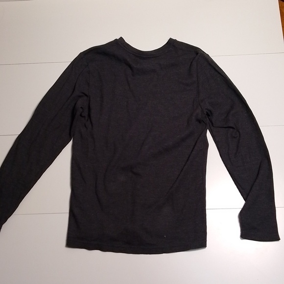 Polo mens sleepwear medium in grey waffle knit top long sleeve  comfy - Picture 5 of 5